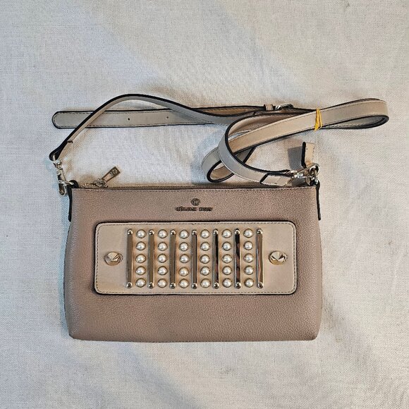 Celine Dion Maestro Beige Faux Leather Crossbody Clutch - Picture 2 of 8